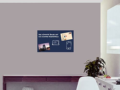 TESTSIEGER l BUNTE Magnetfolie magnetische PVC-freie Magnet Schreibtafel Folie | Testnote 1,4 | beschreibbar zuschneidbar | Rückseite selbstklebend | inkl.Kreidestift (blau, 50x30cm)