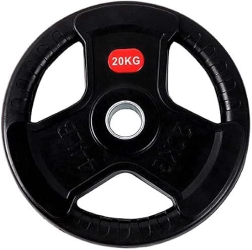 Habiba Dumbbell Plates 2pcs Cast Iron Barbell Bumper Plate Home Black Rubber 5 cm Olympic Weight Plates for Fitness Bodybuilding
