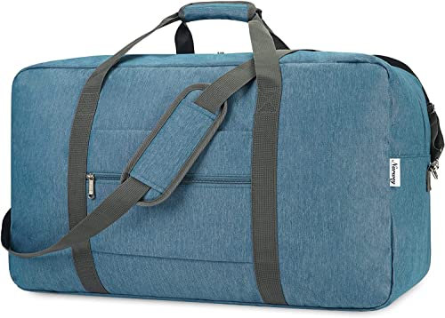 Narwey Handgepäck Tasche für Flugzeug Faltbare Reisetasche Damen Weekender Bag Sporttasche Damen Herren Handgepäck Koffer Groß 85L(Navy Blau)