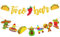 Rismise Fiesta Taco Bar Banner Girlande 2 Set Mexikanische Fiesta Party Banner mit Kaktus Esel Maraca Sombrero Taco Pfeffer für mexikanische Cinco de Mayo Fiesta Mottoparty Dekorationen