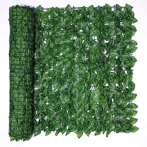 SHAVERUSH Künstlicher Efeu-Zaun, Künstliche Efeu Garten Sichtschutz, Balkon sichtschutz, Balkon Blätter Zäune Sichtschutz, Hecken Zaun und künstliche Efeu Blatt Dekoration (0.5x3m)