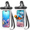 Gritin Funda Impermeable Movil, [ 2 PCS] Bolsa Estanca Móvil Universal, IPX8 Bolsa Impermeable Transparente para iPhone 15/14/13/12 Mini/Pro/Pro MAX/11/XS/XR, etc. Todos los Celular hasta 7
