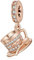 Doyafer 925 Sterling Silber Rose Glod Kaffeetasse Charm Anhänger kompatibel mit Damen Armband Charm Urlaub Familiengeschenke
