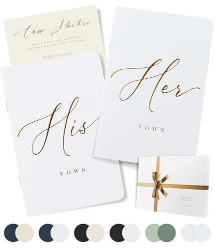 ARTESORI Hochzeitsgelübdebuch für Sie & Ihn, weiche Haptik, Goldfolien-Gravur, 28 linierte Seiten, Hochzeitsgelübdebücher für Sie und Ihn, Hochzeitszubehör, Hochzeitslistenideen, Geschenke für Sie und