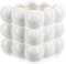 Arborus Ceramic White Indoor Plant Pots 13cm - Bubble Small Succulent Planter - Modern Square House Plant Pot for Home, Living Room, Bedroom, Desk - Aesthetic Boho Decor