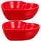 BESTonZON 2pcs Red Heart Shaped Ceramic Sauce Dipping Bowls, Small Appetizer Serving Plates for Sushi, Snacks, and Condiments, Ideal for Home Use, 3.15 X 2.76 X 0.98 Inches