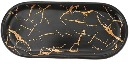 CIYODO Marmoriertes Keramik-schmucktablett Für Snacks Und Lebensmittel Vielseitig Für Partys Und Familienessen Geeignet