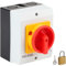 SWAWIS 32A Interrupteur Principal 3 Pôles, Interrupteur Rotatif avec Boîtier pour Connecter Interrupteurs et Séparer Petits Circuits, IP65