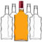 KADAX Botellas de cristal de 500 ml, 50 unidades, botellas vacías con tapón de rosca, pequeñas botellas de licor para rellenar, botellas de vino de cristal, botellas decorativas (rojo, largas)