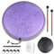 Zungentrommel 14 Zoll/36 cm, 15 Töne C-Dur A-440 Hz, Schlagzeug in Lavendelfarbe | Handpan, Tongue Drum mit Schlägeln, Tragetasche und mehr