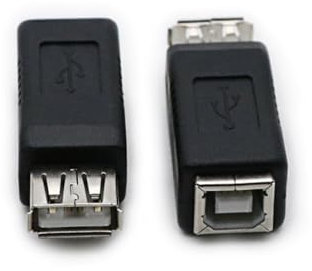 2Pack Adaptador USB 2.0 hembra a tipo B hembra conector USB 2.0 A/B para cámara de impresora portátil