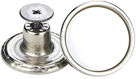 12 x 17 mm Jeansknöpfe, Reparaturnieten für Jeanshosen, Weiß, glänzend