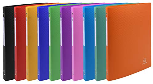 ExacomptaFrankreich 51299E Ringbuch 10er Pack sortiert -> Alle Farben (PP 500µ, 4 Ringe, Rücken 20mm, blickdicht, DIN A4)