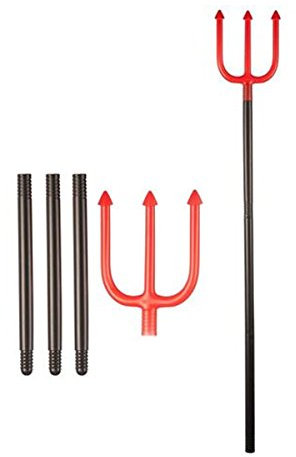WickedFun® Halloween Fancy Dress 100cm Devil Devils Fork Trident Red Halloween Costume Accessory Weapon
