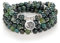Yoga Symbole 8mm Mala Perles Bracelet 108 Spirituel Collier Méditation Accessoires Bijoux pour Femmes Hommes Cadeaux (Agate mousse (Moss Agate))