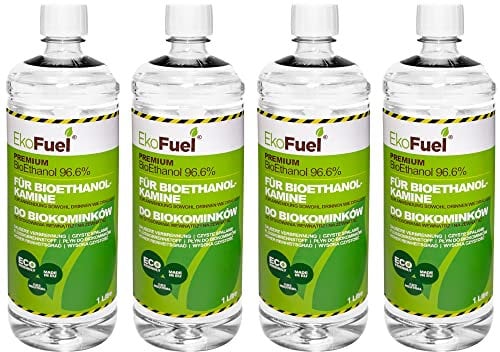 EKOFUEL (4 Liter) Premium BioEthanol 96,6% – Bio Ethanol Brennstoff für Ethanol Kamin, Tischkamin, Kamin Wand, Standkamin | Indoor & Outdoor Bio Ethanol | Bioethanol Kamin | Bio Alkohol