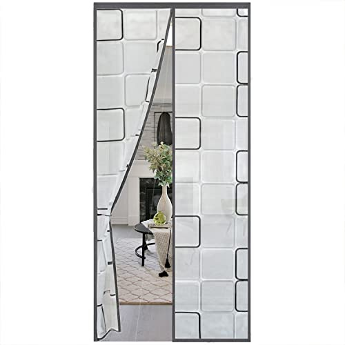 Magnet Thermo Türvorhang 90x210cm, Magnet Wärmeschutzvorhang für Türen, Kälteschutz und Wärmeschutz im Winter, Ideal für die Nutzung von Klimaanlagen im Sommer, Kinderleichte Klebemontage Ohne Bohren