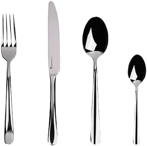 MasterPRO Foodies | Cubiertos individuales | Contiene cuchara, tenedor, cuchillo y cucharilla | De acero inoxidable | Superficie brillante | Apto para lavavajillas
