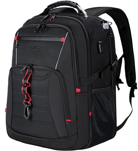 KROSER Laptop Rucksack Herren für 17.3 Zoll Reiserucksack Handgepäck, Laptop Backpack Multifunktion Wasserdicht Großer für Arbeit/Reisen/Business