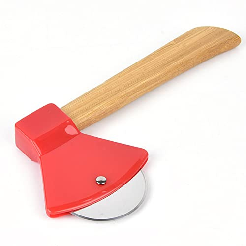 Pizza Cutter, Round Axe Type Pizza Wheel, 8.3in Pizza Knife with Steel Blade PP Cover Comfortable Handle, Pizza Slicer Suitable for Home Restaurants, Great on All Types of Crusts, Flatbreads &(Red)
