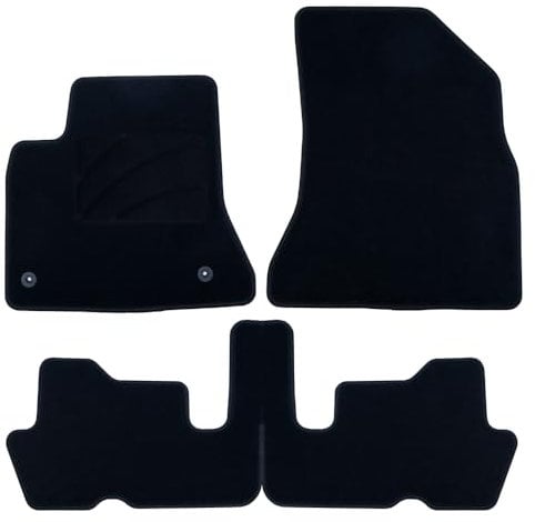 OCC DESIGN - Fußmatten, maßgefertigte Teppiche, kompatibel mit Citroen C4 Picasso (2006-2013), hochwertiger Teppich, Velours/Polypropylen, Original Anker, rutschfester Rücken, Fersenkappe, 4 Stück