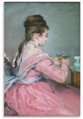 YOOSONG Eva Gonzalès Poster auf Leinwand, Motiv: Der Strauß der Veilchen, Poster, Wandkunst, dekoratives Bild, Drucke, moderne Dekoration, 20 x 30 cm