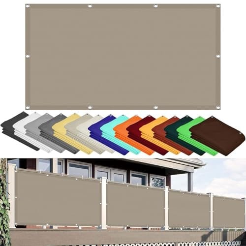Sonnensegel Nach Maß 160 x 550 cm Wasserdicht Segeltuch Pergola 95% UV Schutz Reißfest Wetterfest für Garten Terrasse Camping Balkon Outdoor, Taupe