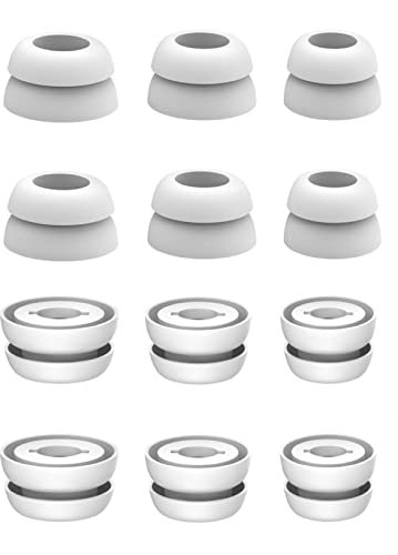 6 Pair Ultra Comfort Galaxy Buds Pro Earplugs Replacement,Double Flange Galaxy Buds2 Pro Headphone Earplug Set,Silicone Headphone Ear Buds Accessories Compatible with Samsung Galaxy Buds Pro 2021