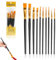 10 PCS Face Paint Brushes Set, Professional Paint Brush Set for Art Thin Paintbrush Nylon Hair Paint Brushes for Creative Painting and Oil Acrylic Watercolor (Black)