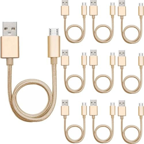 Lot de 10 câbles micro USB en nylon tressé pour téléphones Android et tablettes 1 m