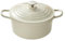 Meoky Shallow Casserole Dish with Lid Naturally Non-Stick Slow Cook Cast Iron Casserole Pot for Open Fire Stovetop Camping,Beige