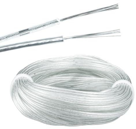 URCIANOW Câble Transparent 10m 28AWG 2 Fils 0.7A 1,6x3,2mm PVC Souple Haute Transparence sans Gaine - Pour Projets Électroniques DIY, Réparations Domestiques, Bandes LED et Fils Décoratifs