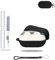 Silicone Protective Case for JLab Audio Go Air True Earbuds - Shockproof Charging Case Storage Bag, Includes Keychain & Cleaner Kit & Lanyard- Stylish & Protective,Black