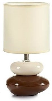 AVENUELAFAYETTE Lampe Moderne 2 Galets - Galet - 24 cm - à Poser - de Table - Chevet (Blanc)