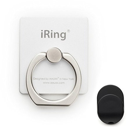 iRing Premium Pearl Weiß- das Original, Universal Smartphone Ständer, Haltegriff, Autohalterung, Handy Ring, Auto Kfz Halterung (Pearl White)