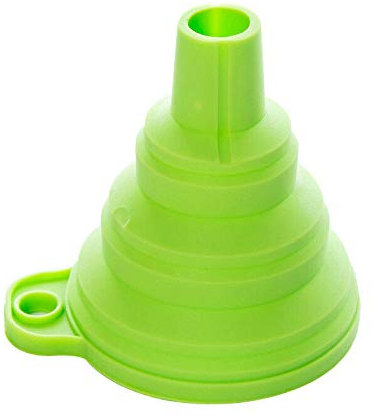Embudo plegable SENRISE de gel de silicona plegable, embudo plegable de silicona aprobado por la FDA para transferencia de líquidos y polvo (1 unidad, verde)