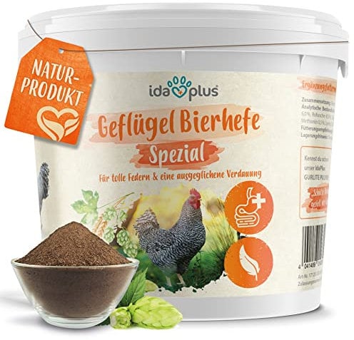 Ida Plus - Geflügel Bierhefe Spezial - 1500 g - Futterergänzung für Hühner, Wachteln & anderes - reich an B-Vitaminen, Aminosäuren, Mineralien & Spurenelemente - unterstützt die Federbildung