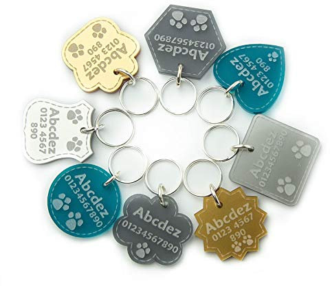 Identificación de Mascotas Personalizada | Etiquetas Grabadas para Perros y Gatos – Duraderas y Chic, Lujo, Premium