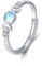 CUOKA MIRACLE Mondstein Ring Silber 925 - Regenbogen Verstellbar Damen Offen Dreifacher Göttin Schmuck für Mädchen Frau Freundin Mutter