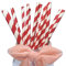 YYECO Red and White Paper Drinking Straws - 100 Pack Eco Friendly Recyclable Red Striped Paper Straws, Great for Drinking Cocktail Wedding Party - 7.75'' Size