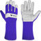 WFX Lange Gartenhandschuhe aus Leder für Damen, Herren, Damen, langlebig, Ziegenleder, Gartenhandschuhe, Unterarmschutz, dornensicher, Gärtnerarbeit, Rosenbeschneide, Geschenk (Lila, L)