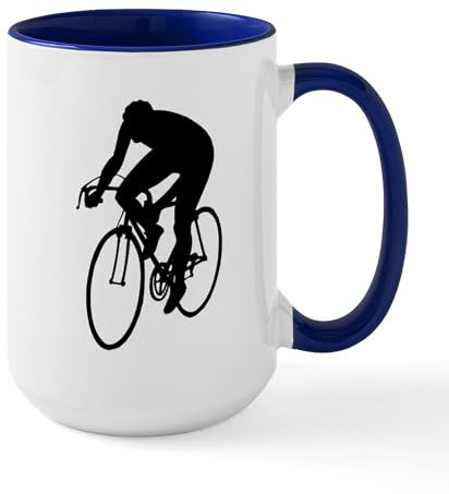CafePress Cycling Silhouette Large Mug 15 oz (444 ml) Ceramic Coffee Mug