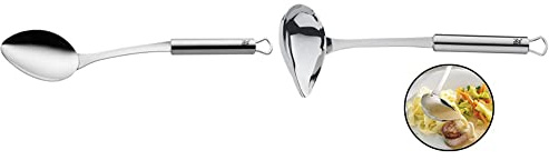 WMF Profi Plus Servierlöffel 32 cm, Vorlegebesteck & Profi Plus Saucenlöffel 28 cm, Soßenkelle mit Schnaupe, Cromargan Edelstahl teilmattiert, Suppenkelle spülmaschinengeeignet