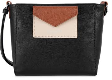 LANCASTER Sac trotteur - Maya Noir - Galet rosé - Cognac