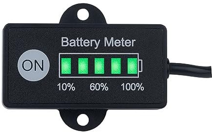 Yooreal 12V/24V Misuratore di capacità della batteria Indicatore del livello di carburante della batteria impermeabile IP65 per piombo-acido batteria alimentata Golf Car Travel Trailer Carrelli ecc