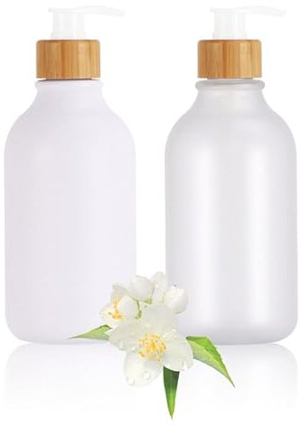 Blanco Mate 500ml Dispensador Jabon Ducha Baño,Dispensadores de Gel y Champu Plástico Dosificador Jabon Cocina,Botes Champu Rellenables para Champú de Ducha, Líquido Lavavajillas y Jabón de Manos