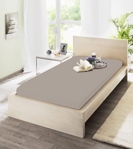 jilda-tex Spannbetttuch Elastic Jersey mit Elasthan (97% Baumwolle; 3% Elasthan) Markenqualität Spannbettlaken Verschiedene Größen (Platin, 180-200x200-220cm)