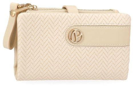 Pepe Jeans Sprig lässiger Damenrucksack, Handtasche, Geldbörsen und Geldbörsen, RFID-System, Kunstleder von Joumma Bags, Beige, Talla única, Geldbörse