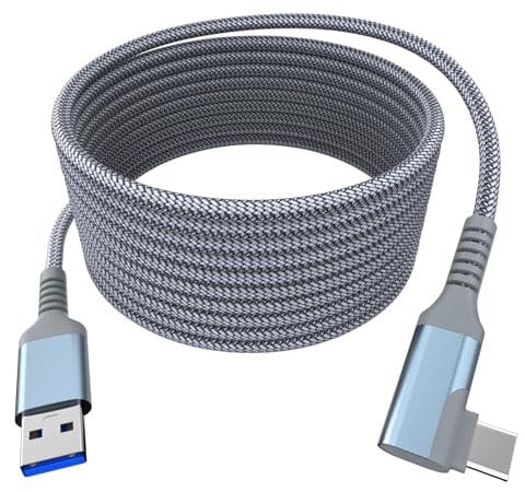 BJIDS Link Cable 3M Compatible with Meta/Oculus Quest 3/2/Pico 4 Accessories and PC/Steam VR,5Gbps High-Speed PC Data Transfer,USB 3.0 Type C Cable for VR Headset, Gaming PC, Quest 3/2/1