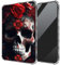 Red Flower Skull Clear Back Case for All-New Amazon Fire 7 Tablet (12th Generation, 2022 Release),DIGTIALL Transparent Ultra-Thin Soft TPU Anti-Slip Shockproof Protection Cover